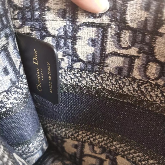 DIOR Oblique Mini Book Tote Blue Multicolor - Picture 4 of 6